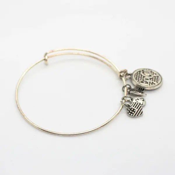 Disney EPCOT Charm Bangle Bracelet Silver Tone Expandable