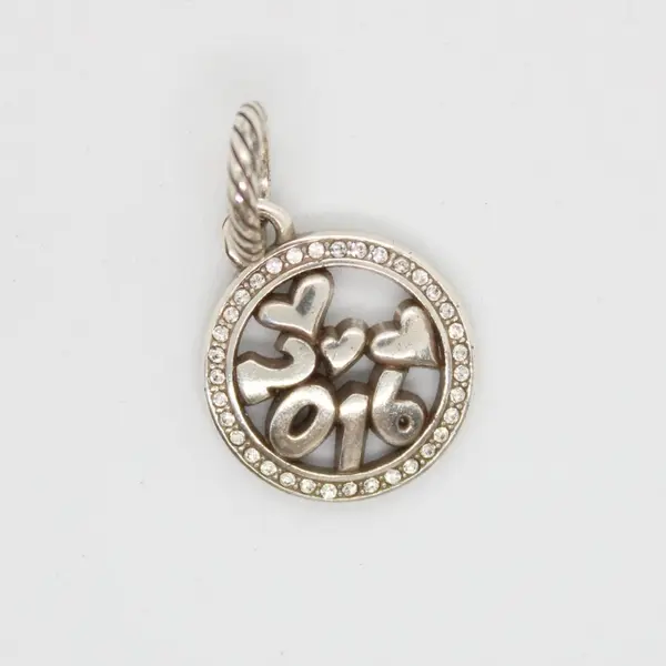 Brighton 2016 Heart Crystal Silver Tone Charm