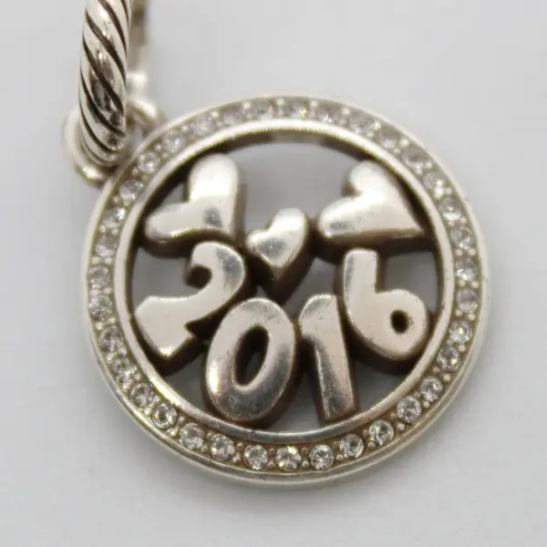 Brighton 2016 Heart Crystal Silver Tone Charm