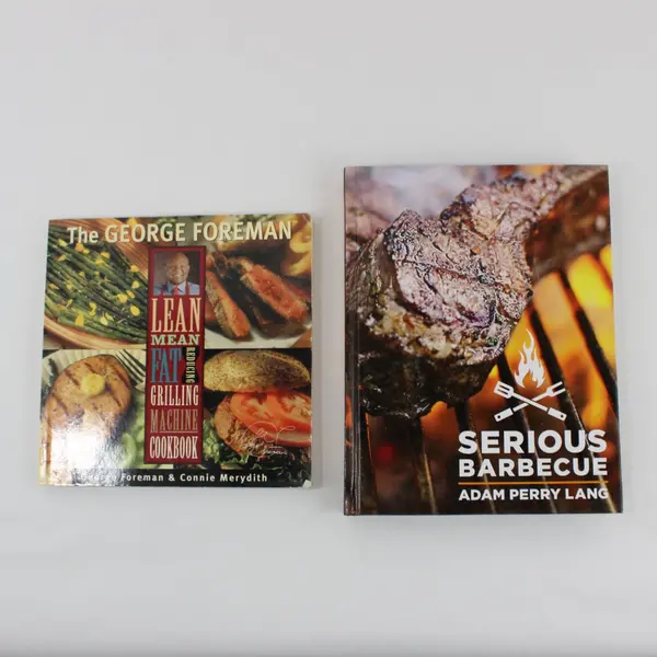 Lot George Foreman BBQ/Serious Barbecue PB/HC Connie Merydith Adam Perry Lang