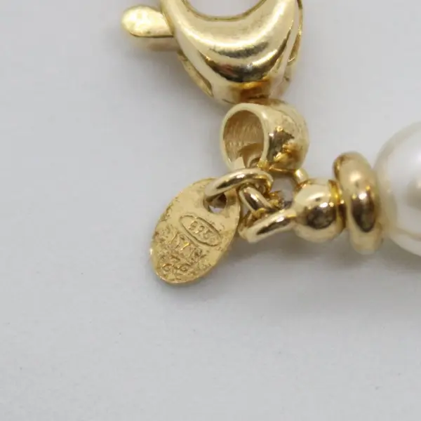 Honora 925 Sterling Silver Gold Tone Pearl Bracelet 9in w/ Pouch