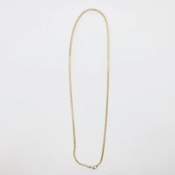 20 Inch Gold-Tone 925 Italy Sterling Silver Round Chain Necklace