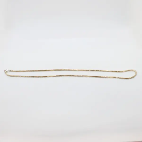 20 Inch Gold-Tone 925 Italy Sterling Silver Round Chain Necklace