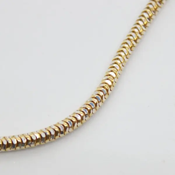 20 Inch Gold-Tone 925 Italy Sterling Silver Round Chain Necklace