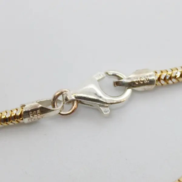 20 Inch Gold-Tone 925 Italy Sterling Silver Round Chain Necklace