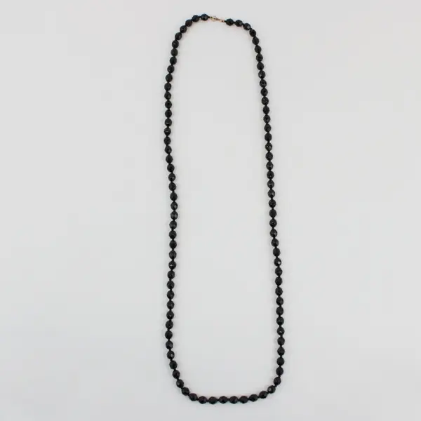Lot of 4 Black Faceted Glass Beaded Necklaces Fashion Jewelry