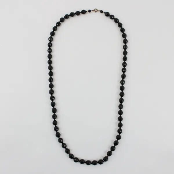 Lot of 4 Black Faceted Glass Beaded Necklaces Fashion Jewelry