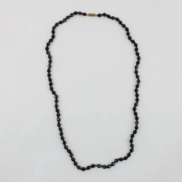 Lot of 4 Black Faceted Glass Beaded Necklaces Fashion Jewelry