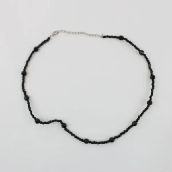 Lot of 4 Black Faceted Glass Beaded Necklaces Fashion Jewelry