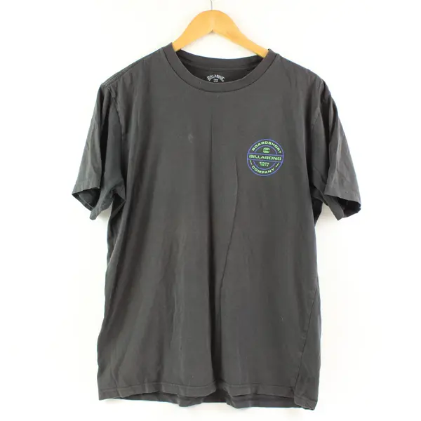 Billabong Men's Large Black Logo Short Sleeve T-Shirt
