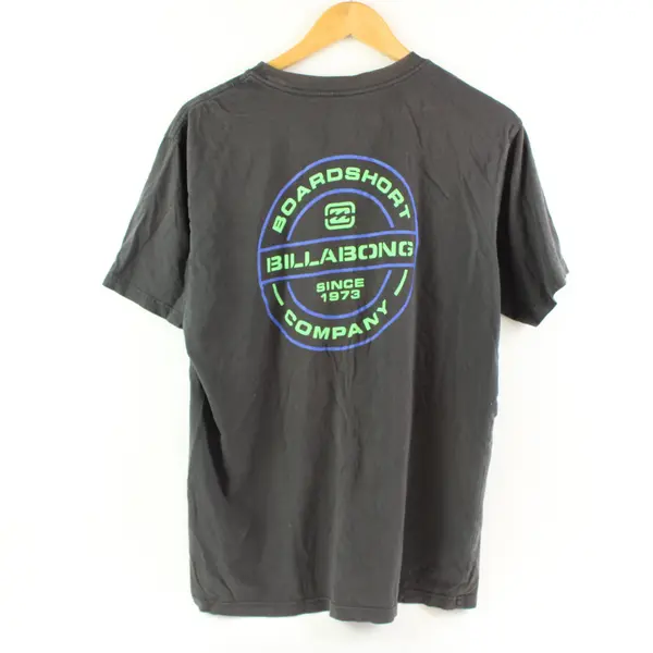 Billabong Men's Large Black Logo Short Sleeve T-Shirt