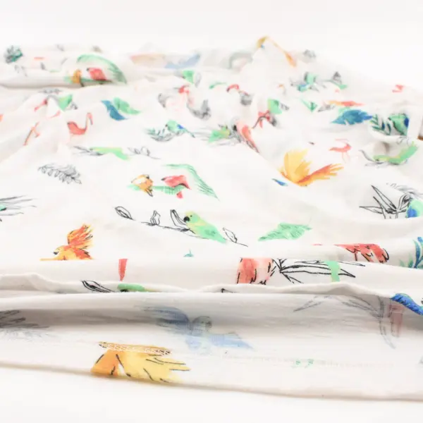CJ Banks Women's 3X Tropical Bird Print Blouse