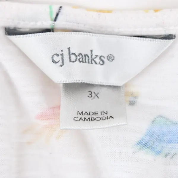 CJ Banks Women's 3X Tropical Bird Print Blouse