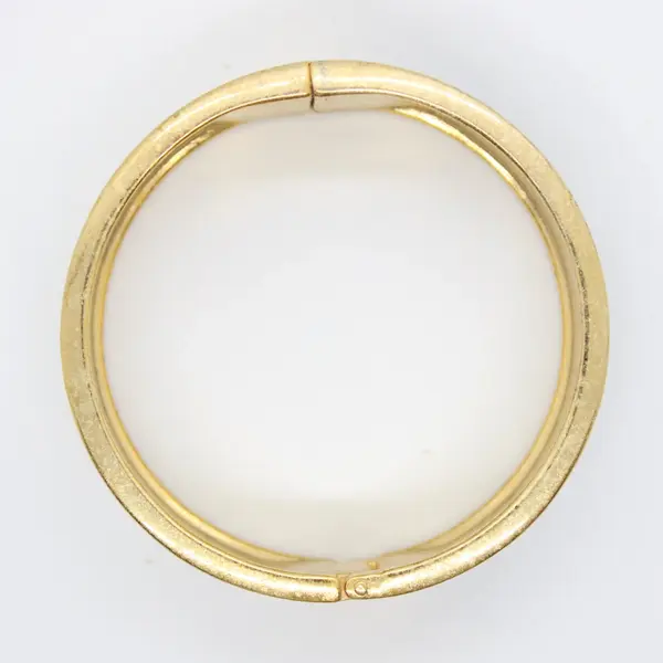 Black & White Enamel Gold Tone Hinged Bangle Bracelet