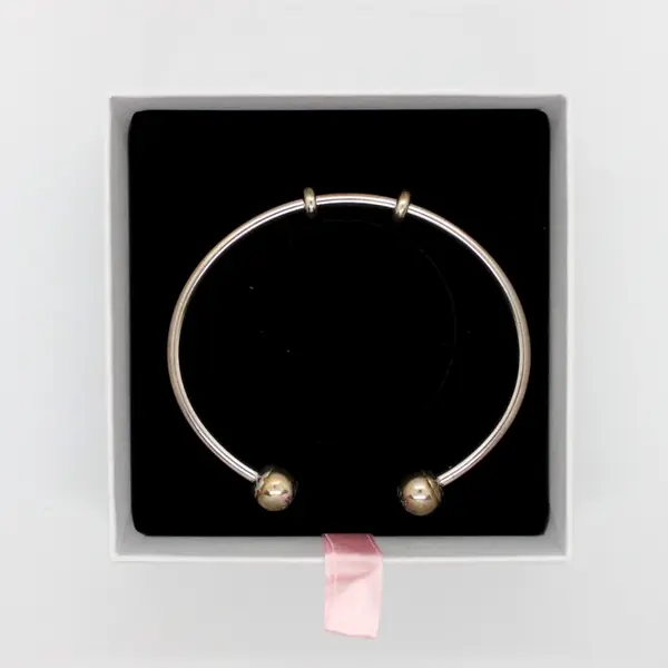 Pandora 925 Sterling Silver Open Cuff Bangle Bracelet