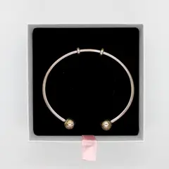 Pandora 925 Sterling Silver Open Cuff Bangle Bracelet