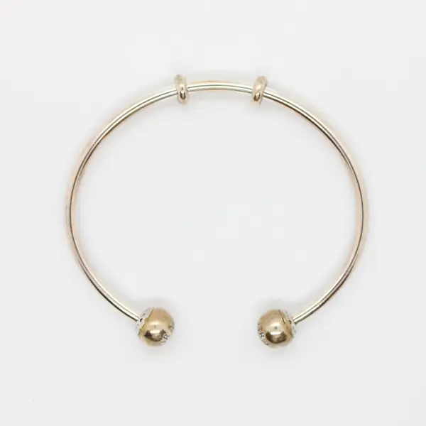 Pandora 925 Sterling Silver Open Cuff Bangle Bracelet