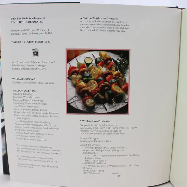 Williams-Sonoma Kitchen Library Grilling 1994 Hardcover John Phillip Carroll
