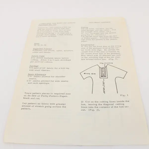 Stretch & Sew Ann Person Sewing Pattern 250 Women's Sizes 32-38