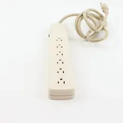 MC BT-607 White 6-Outlet Power Strip Extension Cord