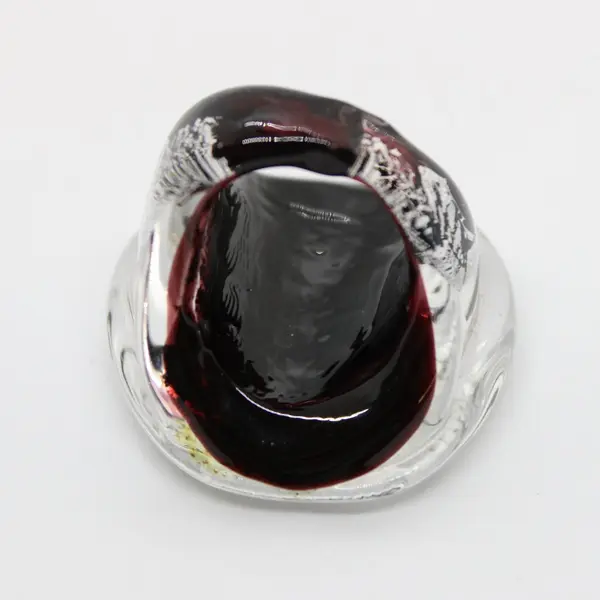 Unbranded Murano-Style Silver Clear Glass Statement Ring Size 8