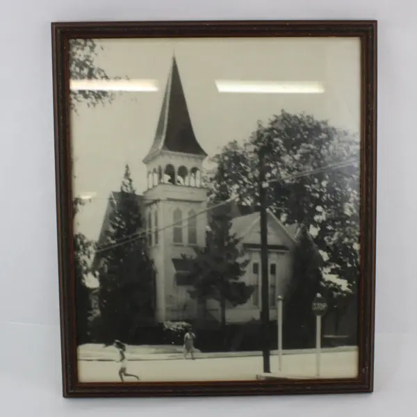Vintage Hillsboro Oregon First Congregational Church Framed Photo 