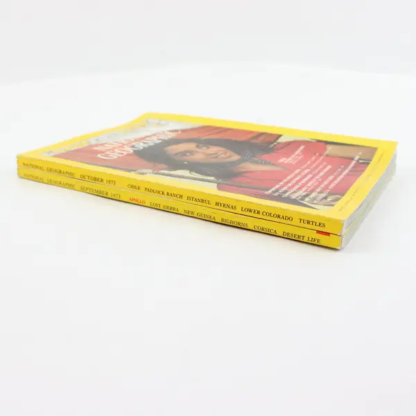 Lot of 2 Vintage National Geographic Magazines September & October 1973 Issues