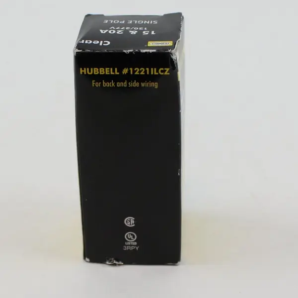 Hubbell #1221ILCZ Lighted Single Pole Toggle Switch 15/20A 120/277V