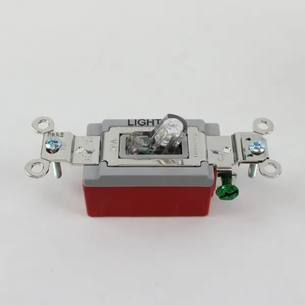 Hubbell #1221ILCZ Lighted Single Pole Toggle Switch 15/20A 120/277V