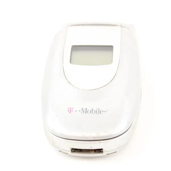 Samsung SGH-E105 T-Mobile Flip Phone Silver White For Parts/Not Working
