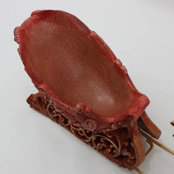 VTG Dillard's Christmas Flying Reindeer & Sleigh Taper Candle Holder Decoration