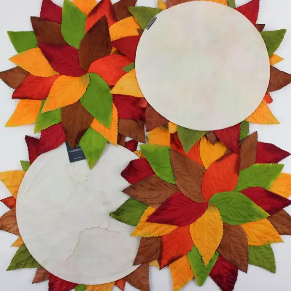 Croft & Barrow Round Autumn Leaf Placemats Set of 4 16 Inch FLAWED