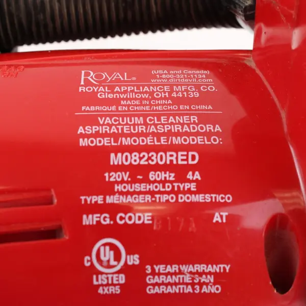 Dirt Devil Ultra M08230RED Handheld Vacuum Red Corded With Hose