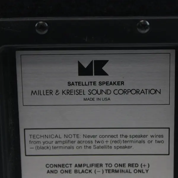 Miller & Kreisel M&K Satellite 3B Pair Black Vintage Bookshelf Speakers