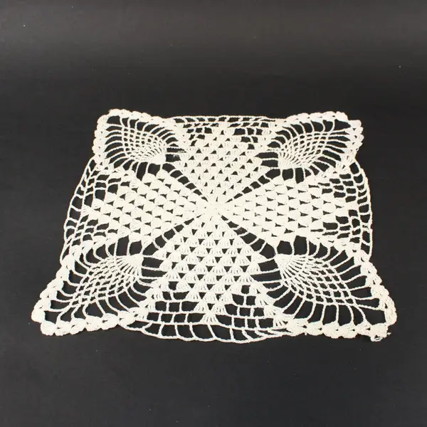 Lot of 4 White Handmade Crocheted Doilies Floral Lace