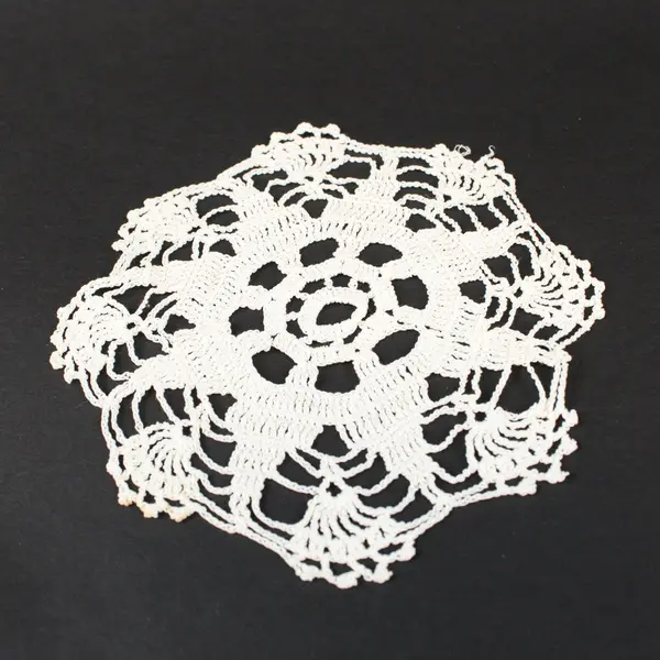 Lot of 4 White Handmade Crocheted Doilies Floral Lace