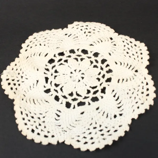 Lot of 4 White Handmade Crocheted Doilies Floral Lace