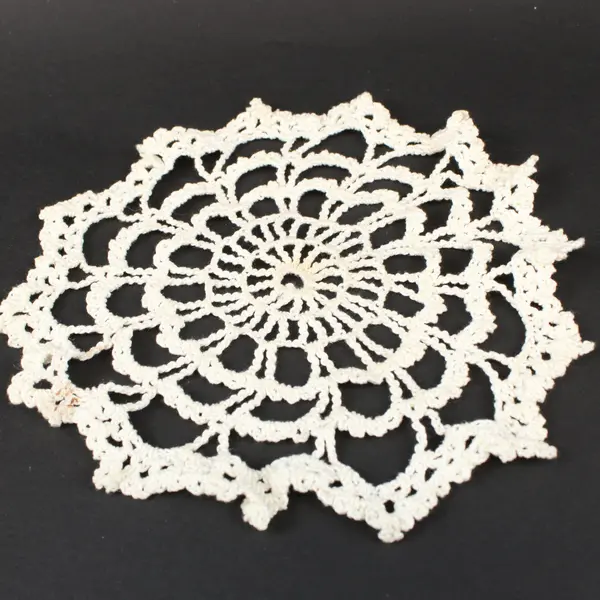Lot of 4 White Handmade Crocheted Doilies Floral Lace