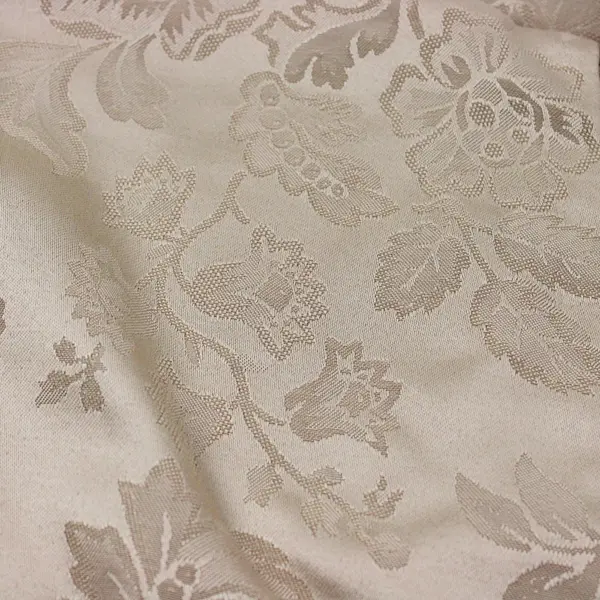 Gold Floral Damask Round Tablecloth 82 Inch