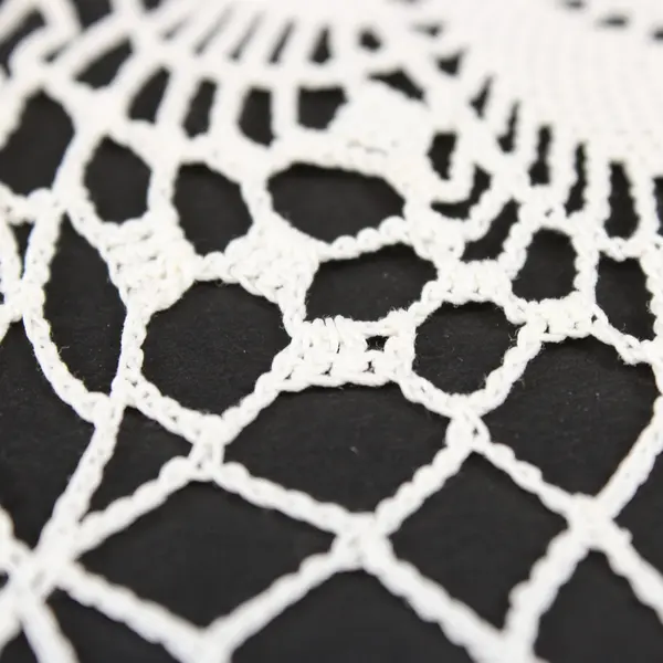 Handmade Crocheted White Rectangular Lace Doily 14x8 Swirl