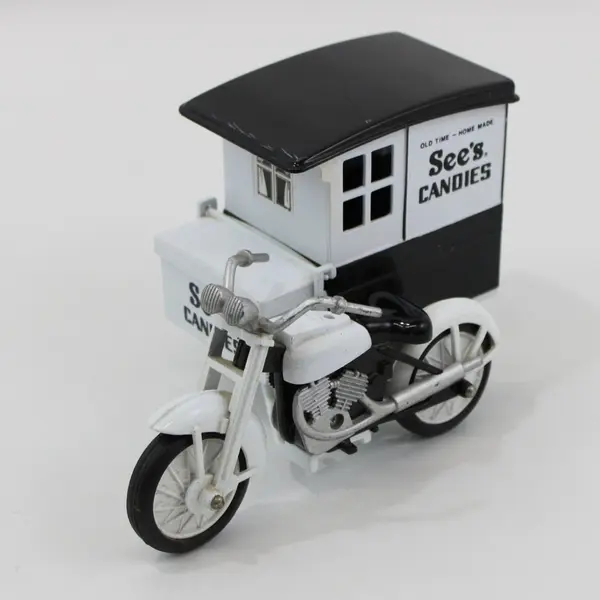 1991 See's Candies Harley Delivery Motorcycle w/ Sidecar Diecast Toy
