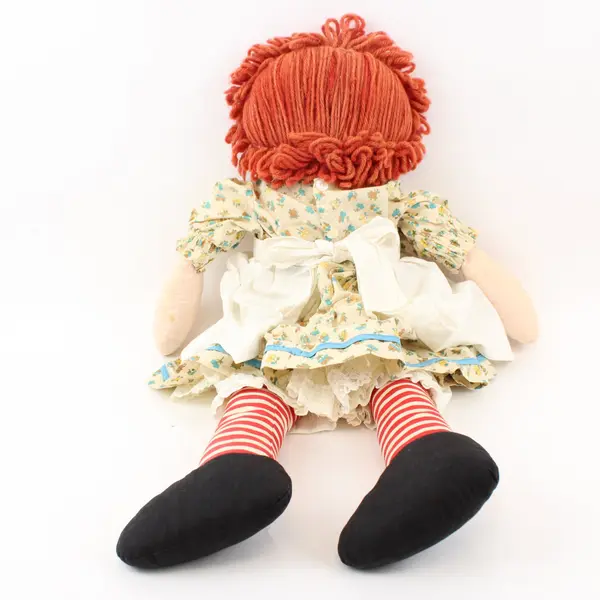 Raggedy Ann & Andy Cloth Dolls 25 Inch Red Checkered Outfit