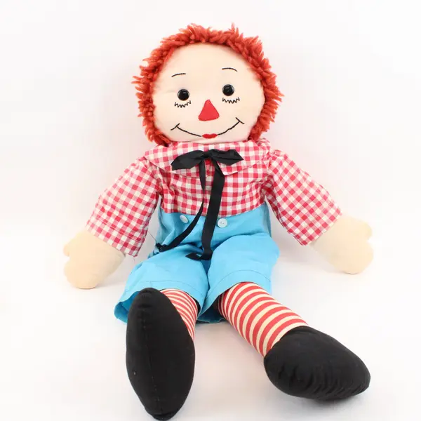 Raggedy Ann & Andy Cloth Dolls 25 Inch Red Checkered Outfit