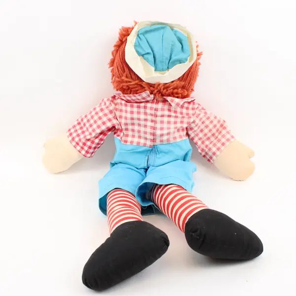 Raggedy Ann & Andy Cloth Dolls 25 Inch Red Checkered Outfit