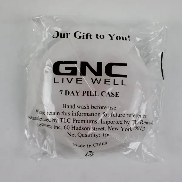 GNC Round Pill Organizer Medication Travel Case 