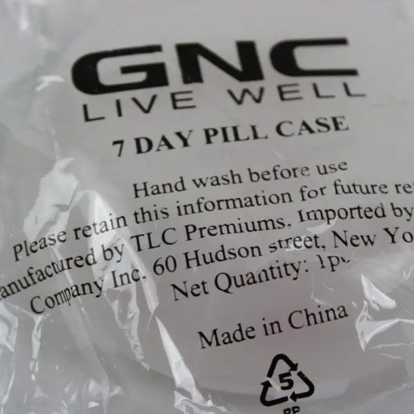 GNC Round Pill Organizer Medication Travel Case 