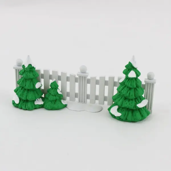 Lot of 3 Dept 56 Snow Village Frosty Tree-Lined Picket Fence #52078 Retired 1997