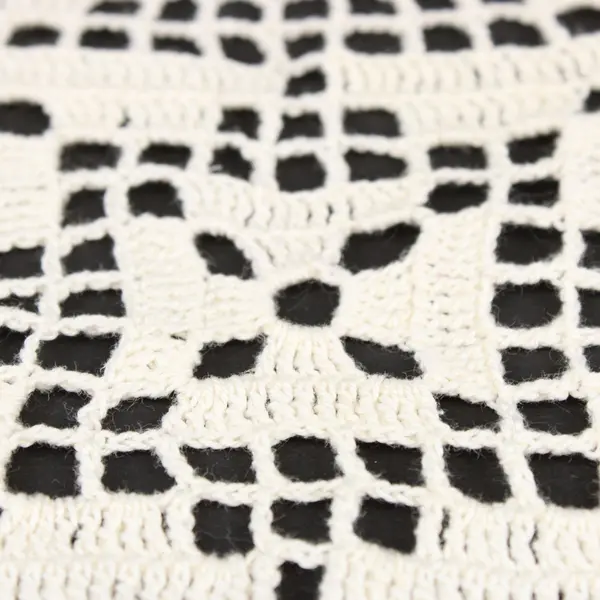 Lot of 2 White Filet Crochet Doilies 12.5 x 12.5 Inch