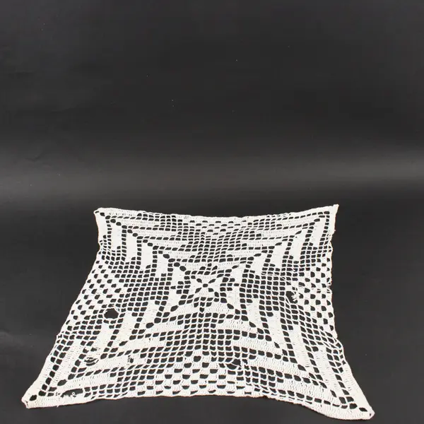 Lot of 2 White Filet Crochet Doilies 12.5 x 12.5 Inch