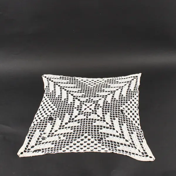Lot of 2 White Filet Crochet Doilies 12.5 x 12.5 Inch